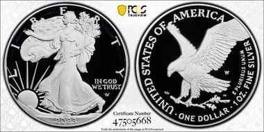2023-W $1 Silver Eagle PR70DCAM