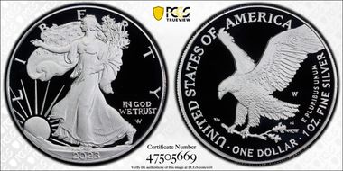 2023-W $1 Silver Eagle PR70DCAM