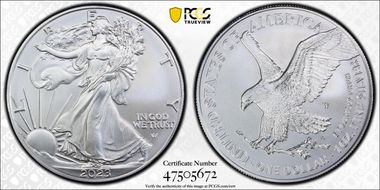 2023-W $1 Burnished Silver Eagle SP70
