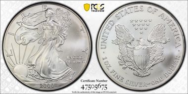 2000 $1 Silver Eagle MS68