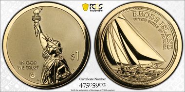 2022-S $1 American Innovation RI Rev PR Reliance Yacht First Strike PR70