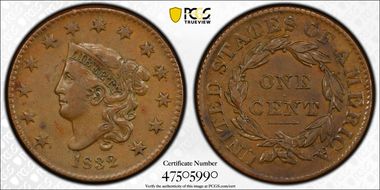 1832 1C Large Letters VF35BN