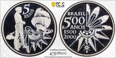2000 5 R Discovery of Brazil 500th Anniversary PR68DCAM