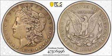 1879-S $1 VAM 77, Rev. of 1878 VF30