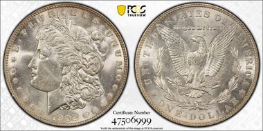 1902 $1 VAM 4, Doubled Ear MS64