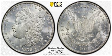 1878 7TF $1 Reverse of 1878 MS63