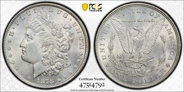 1878 7TF $1 Reverse of 1879 MS62