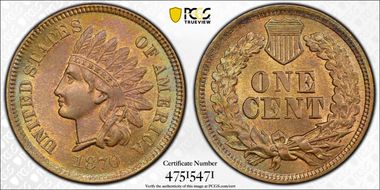 1870 1C MS66BN