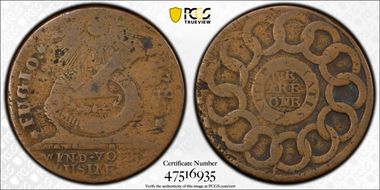 1787 Fugio 1C United States, Newman 18-H VG10BN