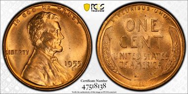 1955-S/S/S 1C RPM, FS-501 MS64RD