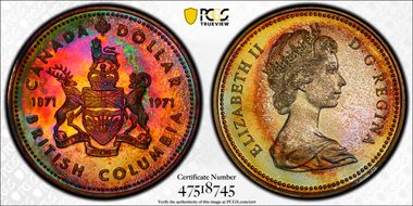 1971 S$1 British Columbia Ag SP68