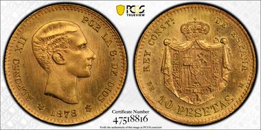 1878-DE M 10 Pta (1962) MS66