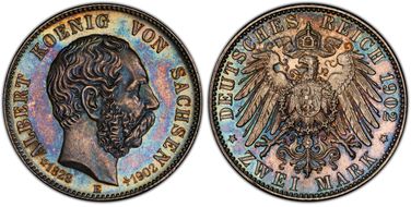 1902-E 2 Mk J-127 Albert's Death MS65+