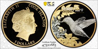 2017 $5 Hummingbird Shades of Nature PR70DCAM