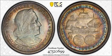 1892 50C Columbian MS65