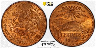 1973-Mo 20C Mule - Peso Obverse MS65RB