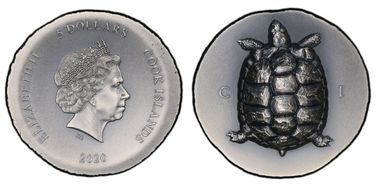 2020 $5 Tortoise UHR Ag Antique Finish SP70