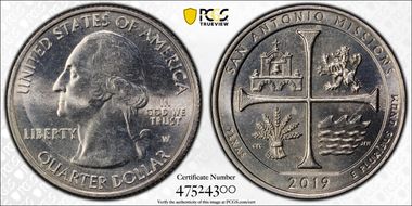 2019-W 25C San Antonio Missions NP MS66