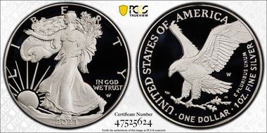 2023-W  $1 Silver Eagle Congratulations Set PR69DCAM