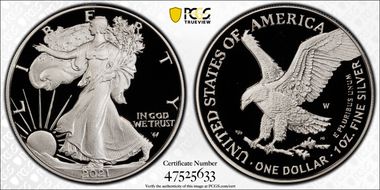 2021-W  $1 Silver Eagle - Type 2 PR69DCAM