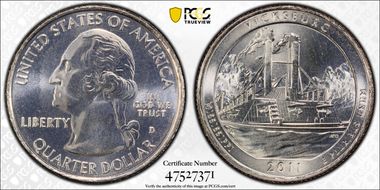 2011-D 25C Vicksburg NP MS67