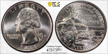2021-P 25C Crossing the Delaware MS67