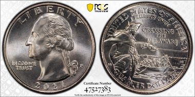 2021-P 25C Crossing the Delaware MS67