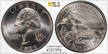 2021-P 25C Crossing the Delaware MS67