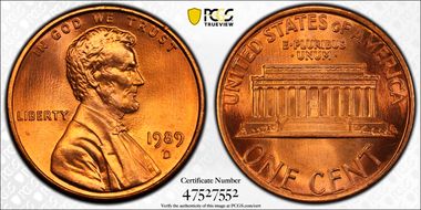 1989-D 1C MS67RD