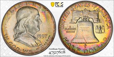 1957-D 50C MS65FBL