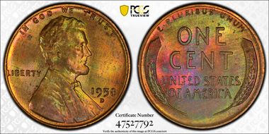1958-D 1C MS65BN