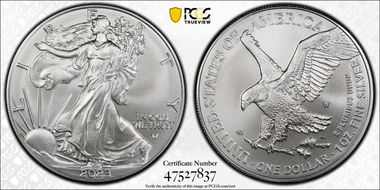 2023-W $1 Burnished Silver Eagle First Strike SP69