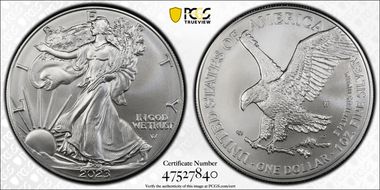2023-W $1 Burnished Silver Eagle First Strike SP69