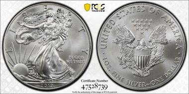 2012-W $1 Burnished Silver Eagle First Strike SP69