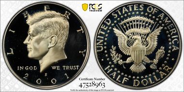 2001-S 50C Silver PR69DCAM