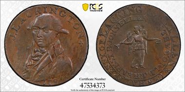 1794 Tk 1/2D DH-355 Middlesex, Lackington's MS63BN