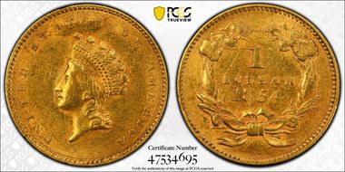 1854 G$1 Type 2 AU53