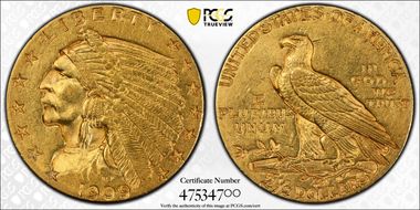 1909 $2.50 AU55