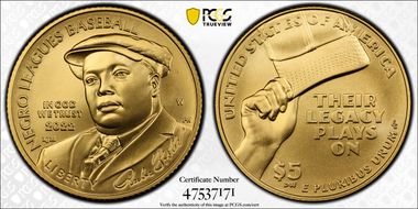 2022-W $5 Negro Leagues Baseball MS70