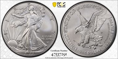 2022-(W) $1 Silver Eagle Struck at West Point MS69