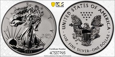 2021-W $1 Silver Eagle Rev PR - Type 1 Designer Edition PR69