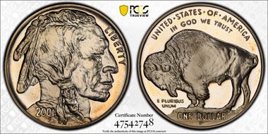 2001-P $1 Buffalo PR67DCAM