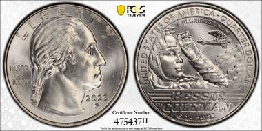2023-P 25C Bessie Coleman MS67