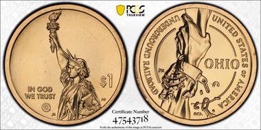 2023-D $1 American Innovation OH  Underground Railroad Pos. A MS65+