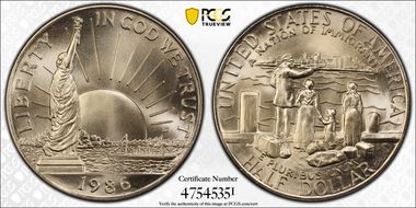 1986-D 50C Statue Of Liberty MS69