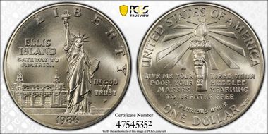 1986-P $1 Statue of Liberty MS69