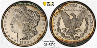 1886 $1 MS66