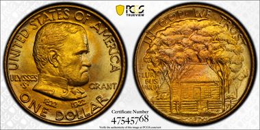 1922 G$1 Grant, No Star MS68