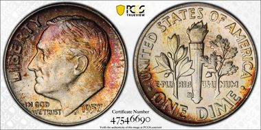 1957-D 10C MS66