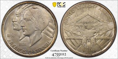 1936 50C Arkansas MS66